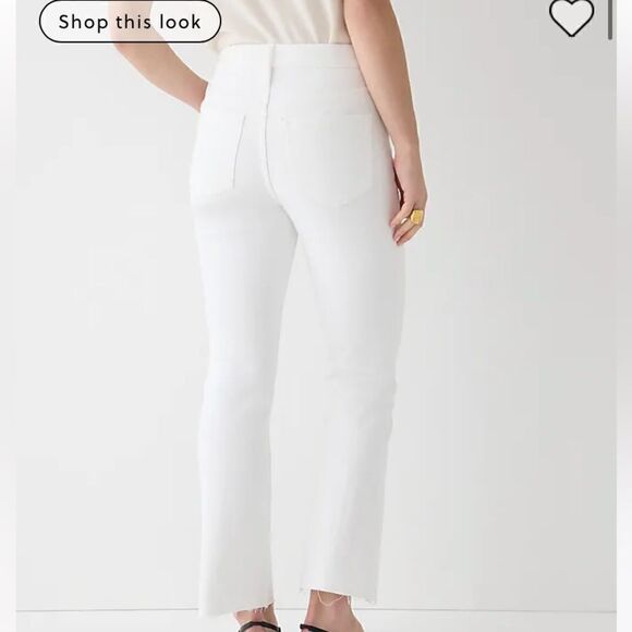 J. Crew Petite 9" demi-boot crop jean in white wash - Picture 4 of 8